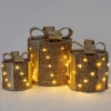 Intratuin kerstfiguur Boxa cadeau glitter goud D 20 H 23 cm