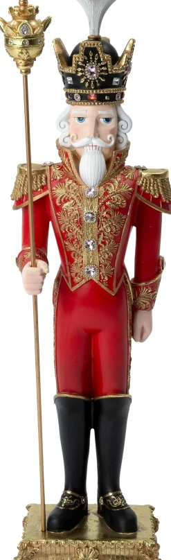 Intratuin kerstfiguur Brian notenkraker rood / goud 20,5 x 19,5 x 65,5 cm