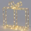 Intratuin kerstfiguur cadeau transparant met verlichting 22,5 x 5 x 23,5 cm
