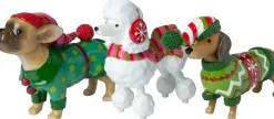 Intratuin kerstfiguur Donn teckel met kerstpak 23,7 x 5,1 x 13,5 cm
