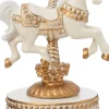 Intratuin kerstfiguur draaimolen hobbelpaard goud / wit 11,9 x 11,1 x 17,2 cm
