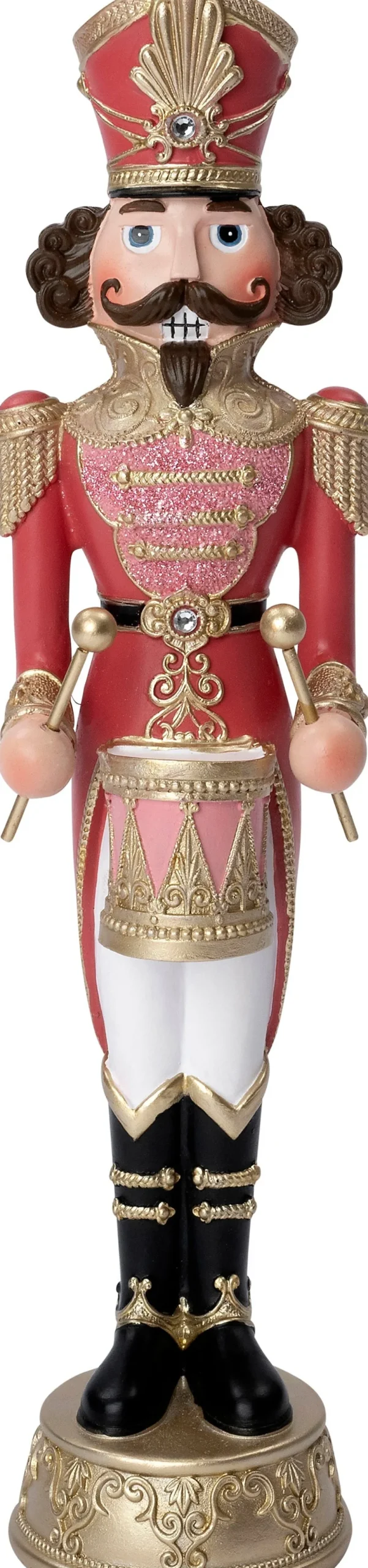 Intratuin kerstfiguur Edward notenkraker roze / goud D 8,5 H 35,5 cm