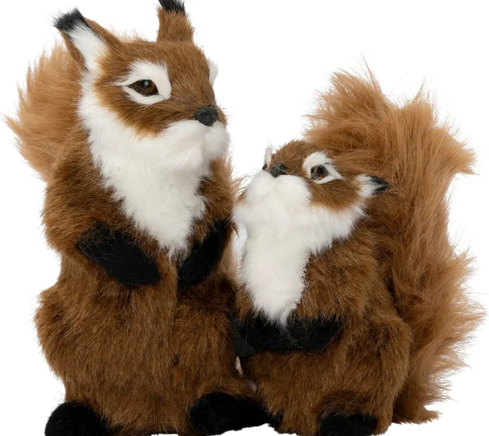 Intratuin kerstfiguur eekhoorn bruin / wit 10 x 14,5 x 13 cm