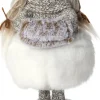 Intratuin kerstfiguur Elbri meisje oorwarmers wit / grijs 13,5 x 13,5 x 32,5 cm