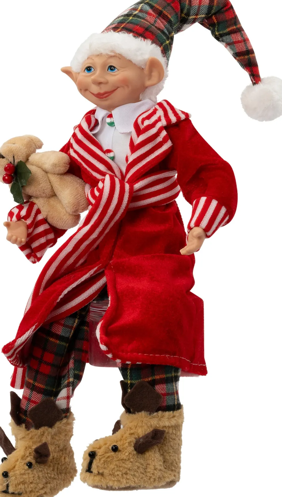 Intratuin kerstfiguur elf rood / wit 11 x 7 x 47 cm