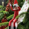 Intratuin kerstfiguur elf zittend rood 8 x 5 x 35 cm