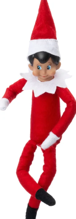 Intratuin kerstfiguur elf zittend rood 8 x 5 x 35 cm