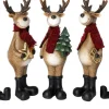 Intratuin kerstfiguur Elian rendier zittend krans bruin 9,3 x 8,3 x 13,5 cm