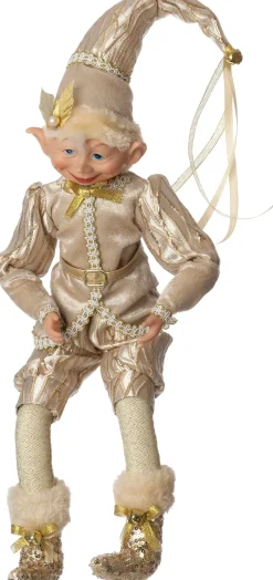 Intratuin kerstfiguur Elleve elf beige / goud 11 x 7 x 47 cm
