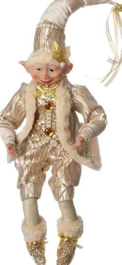 Intratuin kerstfiguur Elleve elf goud / beige 11 x 7 x 47 cm