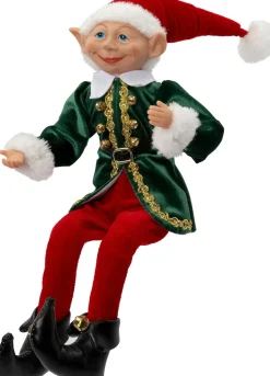 Intratuin kerstfiguur Elleve elf rood / groen 11 x 7 x 47 cm