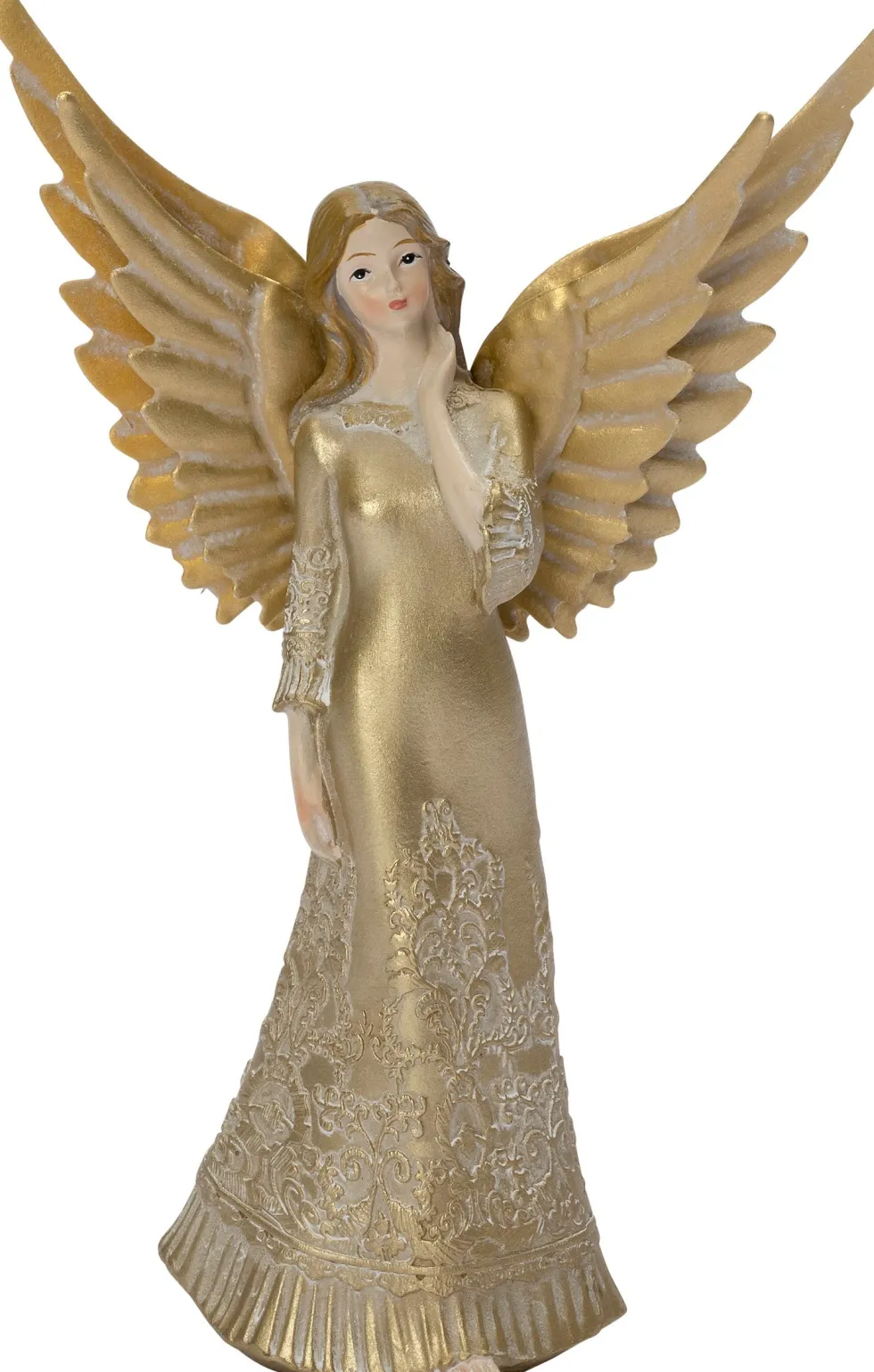 Intratuin kerstfiguur engel goud 7 x 7,5 x 18 cm