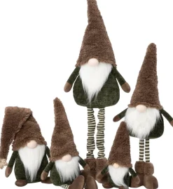 Intratuin kerstfiguur Fluf gnoom bruin / wit 13 x 9 x 28 cm