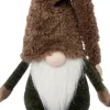 Intratuin kerstfiguur Fluf gnoom zittend bruin / wit 20 x 13 x 32 cm