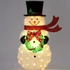 Intratuin kerstfiguur Freez sneeuwpop met krans met verlichting 82 x 43 x 123 cm