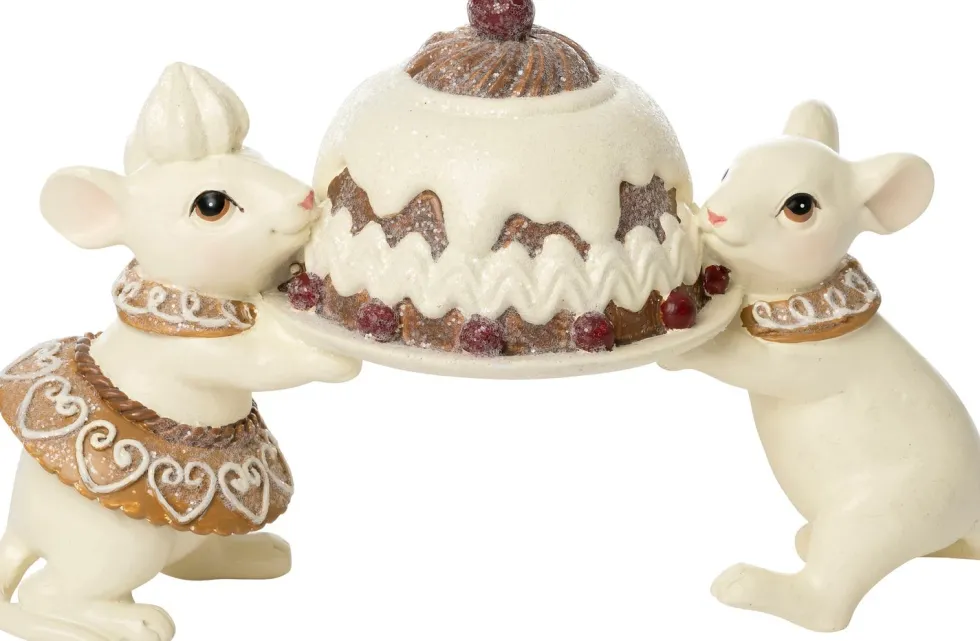 Intratuin kerstfiguur Gemma muizen 14 x 6,5 x 9 cm