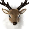 Intratuin kerstfiguur hertenhoofd bruin / wit 14 x 10 x 18 cm