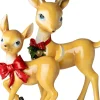 Intratuin kerstfiguur hert met strik bruin / rood 13,5 x 6,5 x 20,8 cm