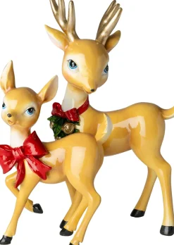 Intratuin kerstfiguur hert met strik bruin / rood 13,5 x 6,5 x 20,8 cm