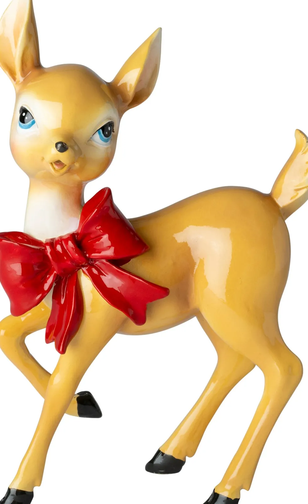 Intratuin kerstfiguur hert met strik bruin / rood 13,5 x 6,5 x 20,8 cm