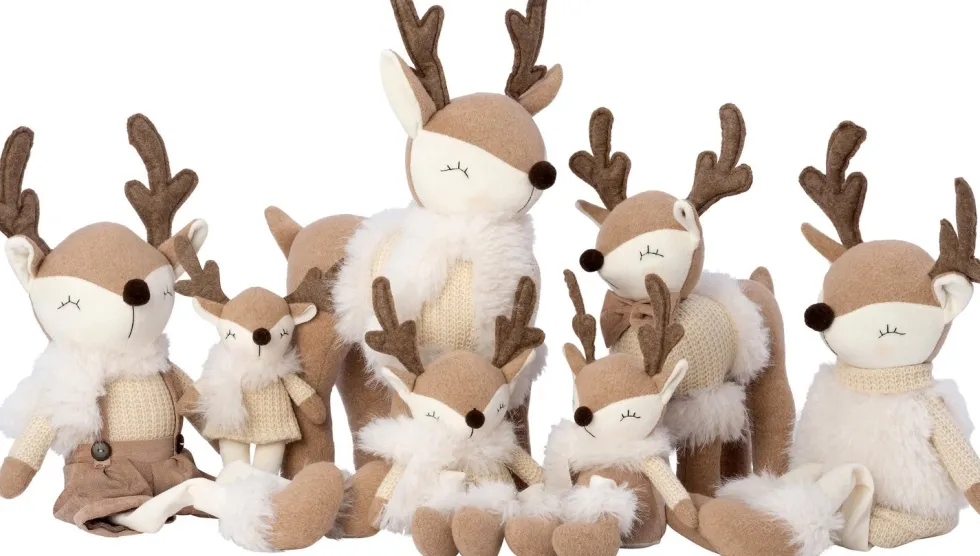 Intratuin kerstfiguur hert staand beige 30 x 23 x 47 cm