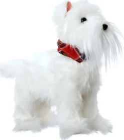Intratuin kerstfiguur hond met sjaal wit 31 x 11 x 32 cm