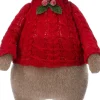 Intratuin kerstfiguur hond met barret bruin 27 x 17 x 45 cm