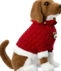 Intratuin kerstfiguur hond zittend bruin 36 x 20 x 37 cm