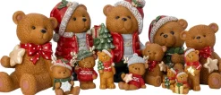 Intratuin kerstfiguur Huldra beer met zuurstok bruin / rood met verlichting 25 x 20,5 x 29 cm