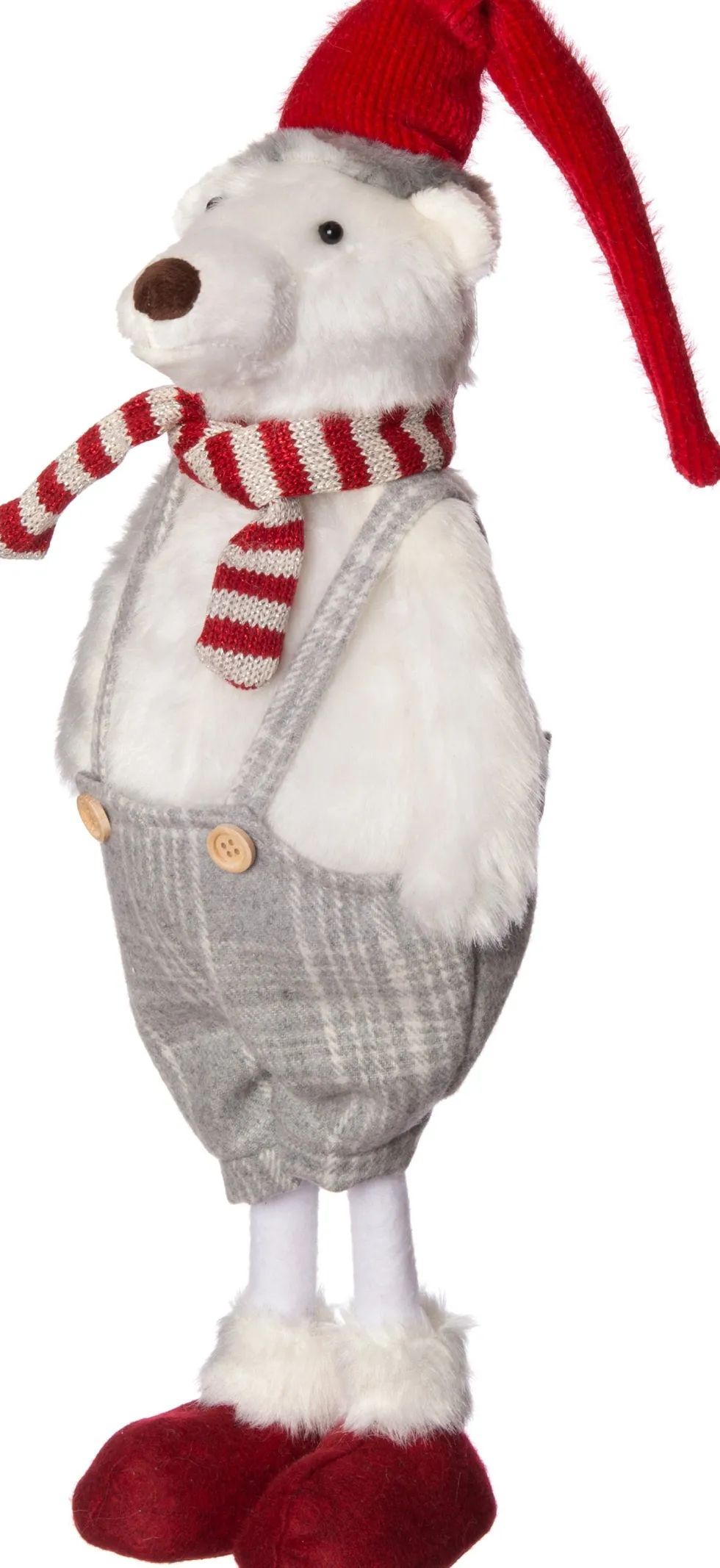 Intratuin kerstfiguur ijsbeer wit / grijs 17 x 15 x 67 cm
