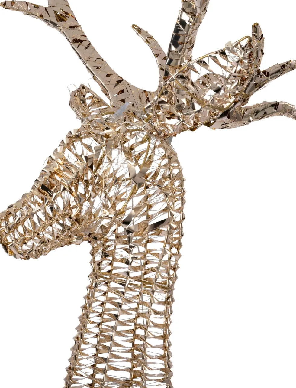 Intratuin kerstfiguur Iris rendier goud met verlichting 125 x 43 x 270 cm