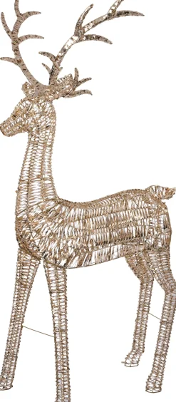 Intratuin kerstfiguur Iris rendier goud met verlichting 125 x 43 x 270 cm