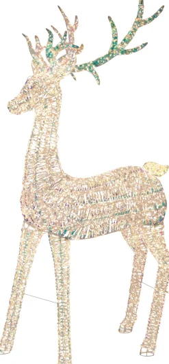Intratuin kerstfiguur Iris rendier goud met verlichting 125 x 43 x 270 cm