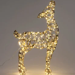 Intratuin kerstfiguur Iris rendier goud met verlichting 38 x 10 x 63 cm