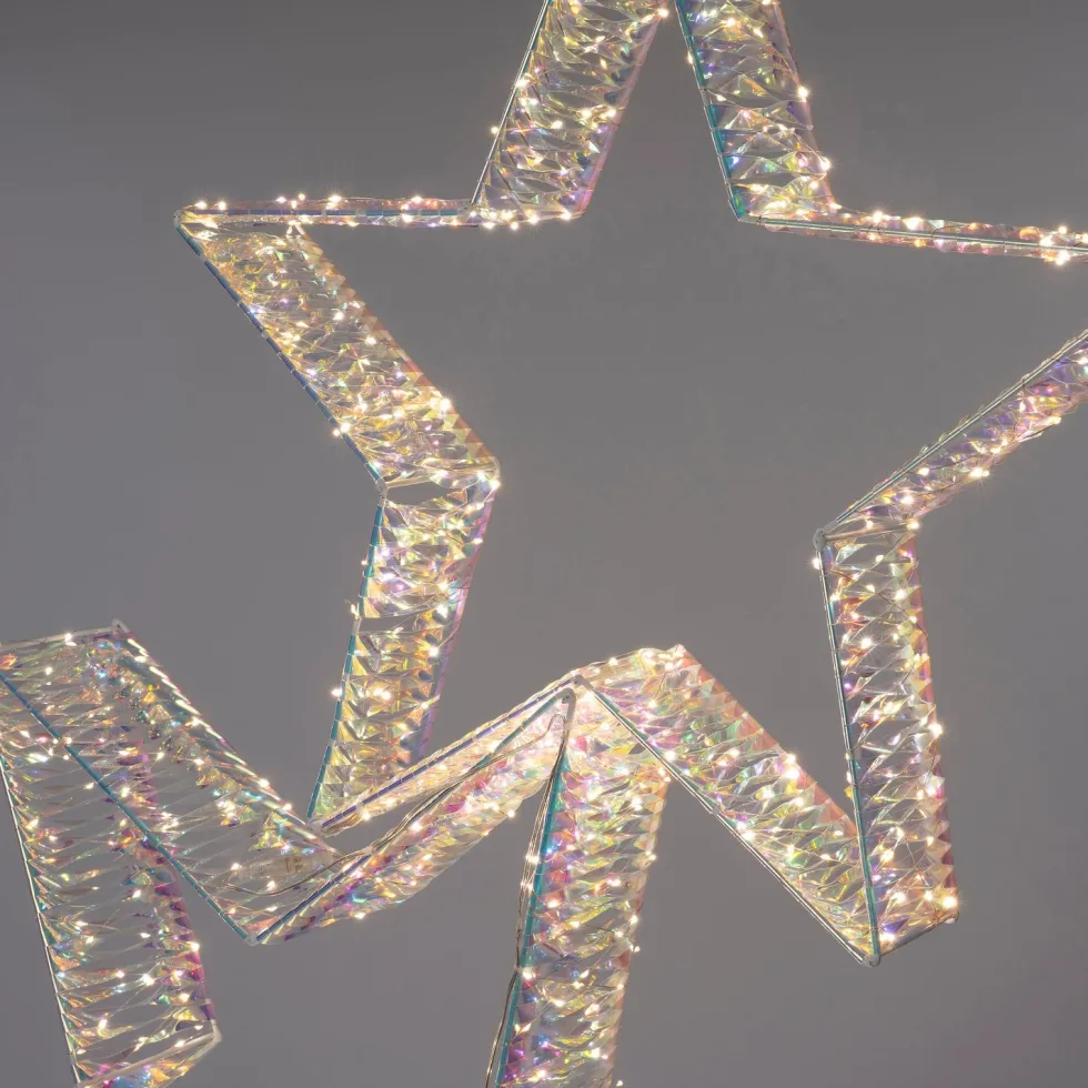 Intratuin kerstfiguur Iris sterren goud met verlichting 100 x 14 x 180 cm