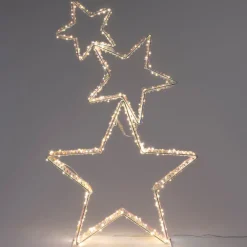 Intratuin kerstfiguur Iris sterren goud met verlichting 50 x 10 x 80 cm