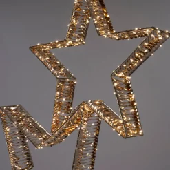 Intratuin kerstfiguur Iris sterren goud met verlichting 100 x 14 x 180 cm