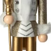 Intratuin kerstfiguur Iver notenkraker goud / wit 9,2 x 8,1 x 38 cm