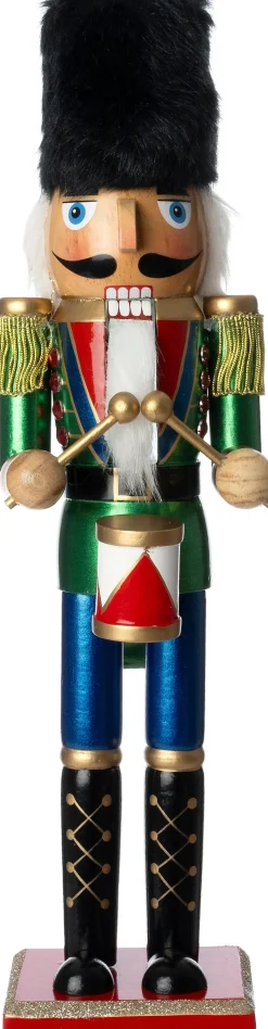 Intratuin kerstfiguur Jari notenkraker groen / blauw / zwart 9,5 x 8 x 38 cm