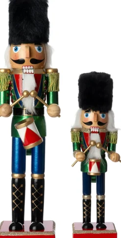 Intratuin kerstfiguur Jari notenkraker groen / blauw / zwart 9,5 x 8 x 38 cm