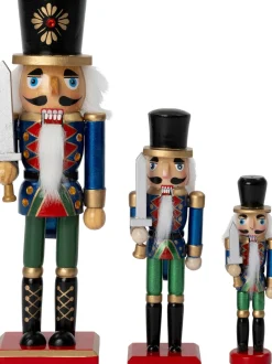 Intratuin kerstfiguur Jeppe notenkraker blauw / groen / zwart 7 x 6,1 x 25 cm