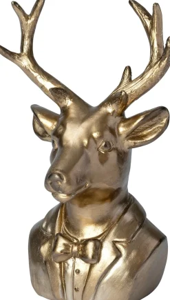 Intratuin kerstfiguur Joren borstbeeld rendier goud 14,5 x 11,5 x 24,5 cm