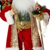 Intratuin kerstfiguur Joulu kerstman goud / rood 23 x 18 x 45 cm