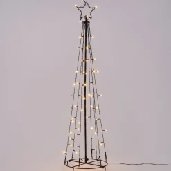 Intratuin kerstfiguur kegel zwart H 180 cm warm licht