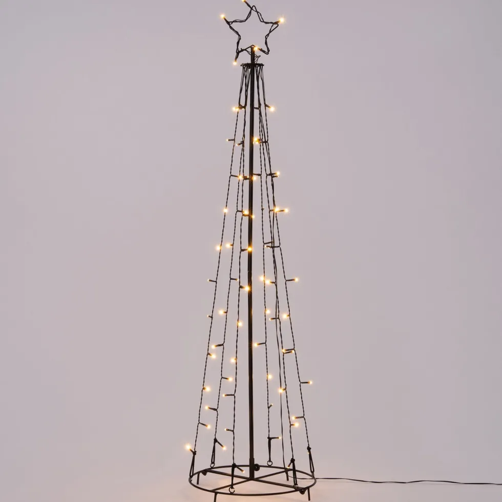 Intratuin kerstfiguur kegel zwart H 120 cm warm licht