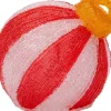 Intratuin kerstfiguur kerstbal strepen rood / wit / oranje met verlichting 20 x 19 x 19 cm