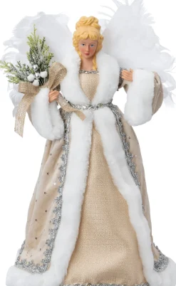Intratuin kerstfiguur kerstengel crème met verlichting 25,5 x 14 x 40,5 cm