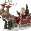 Intratuin kerstfiguur kerstman op arreslee met verlichting 23 x 12 x 36 cm