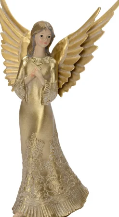 Intratuin kerstfiguur kerstengel goud 7 x 7,5 x 18 cm