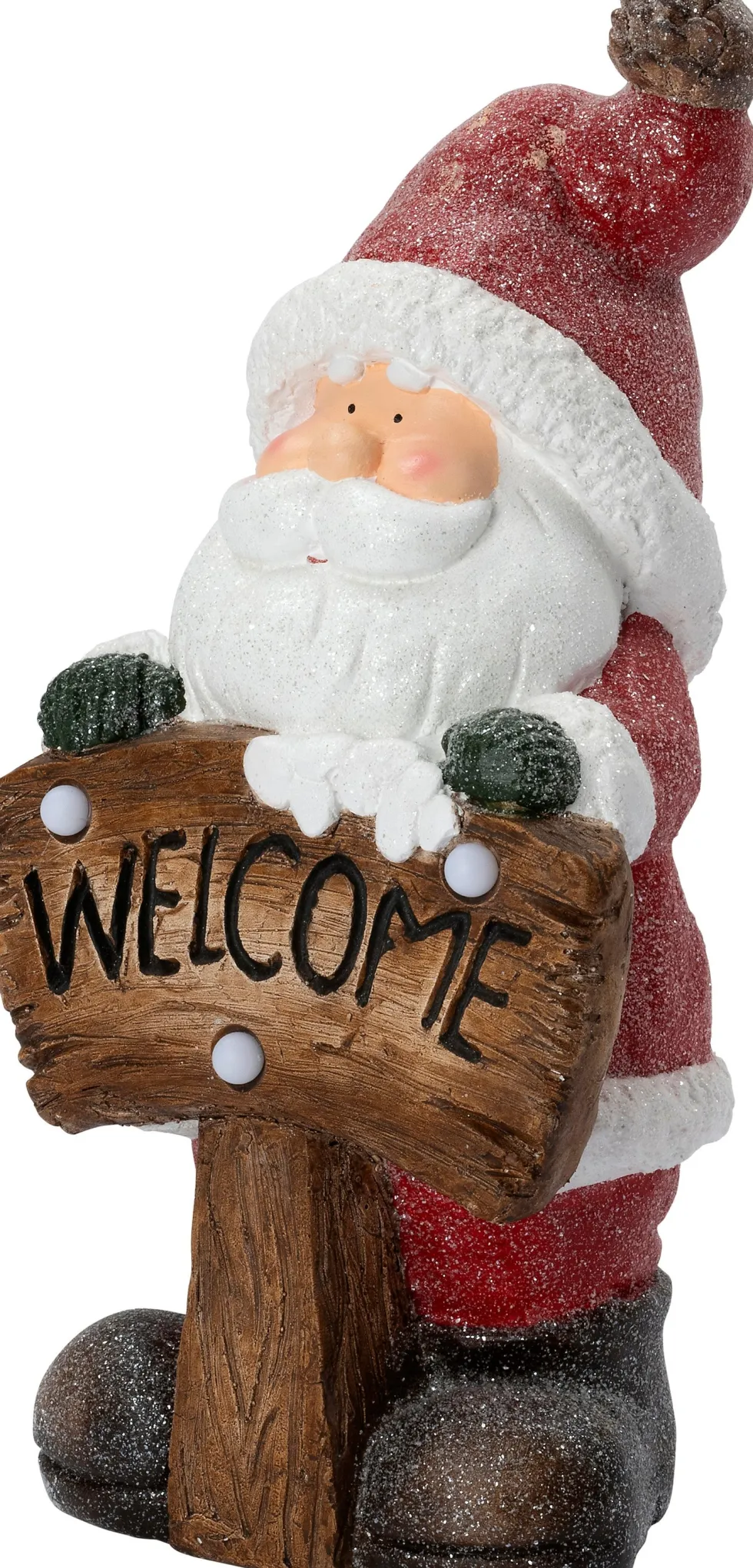 Intratuin kerstfiguur kerstman rood / wit met verlichting 23 x 19,5 x 49,5 cm